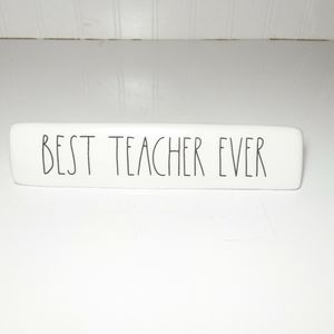 Rae Dunn Best Teacher Ever Plaque NEW